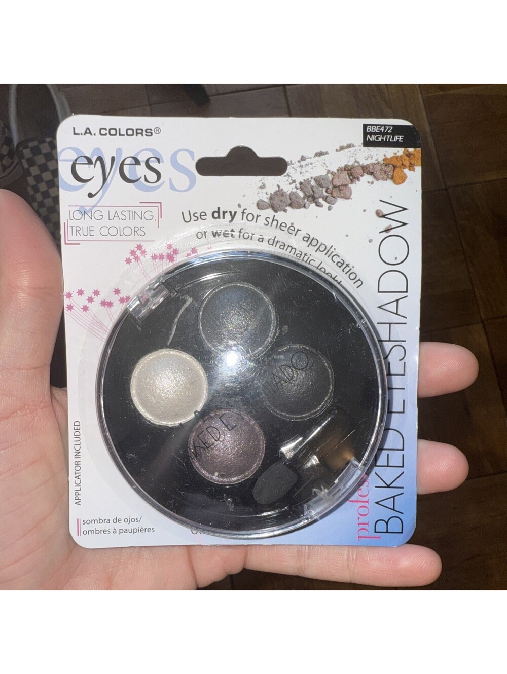 Rare Nightlife L.A. Colors Baked Eyeshadow Palette 4-Color Compact Wet or Dry